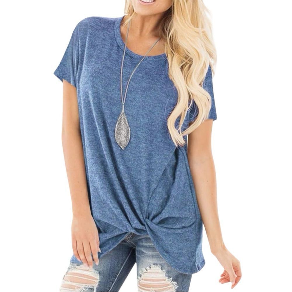 Sampeel brand denim blue soft tunic with twisted knot hem! New